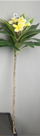 36" Single Plumeria Branch Yellow